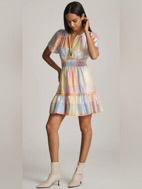 Anthropologie | Dresses | The Bettina Denim Tiered Mini Shirt Dress By Maeve